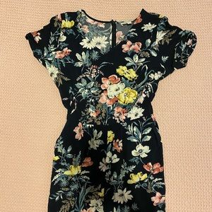 LOFT Floral Ankle Length Jumpsuit Romper